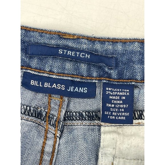 Bill Blass Mid Rise Medium Wash Straight Leg Button Pockets Denim Jeans Size 14 - Picture 6 of 16